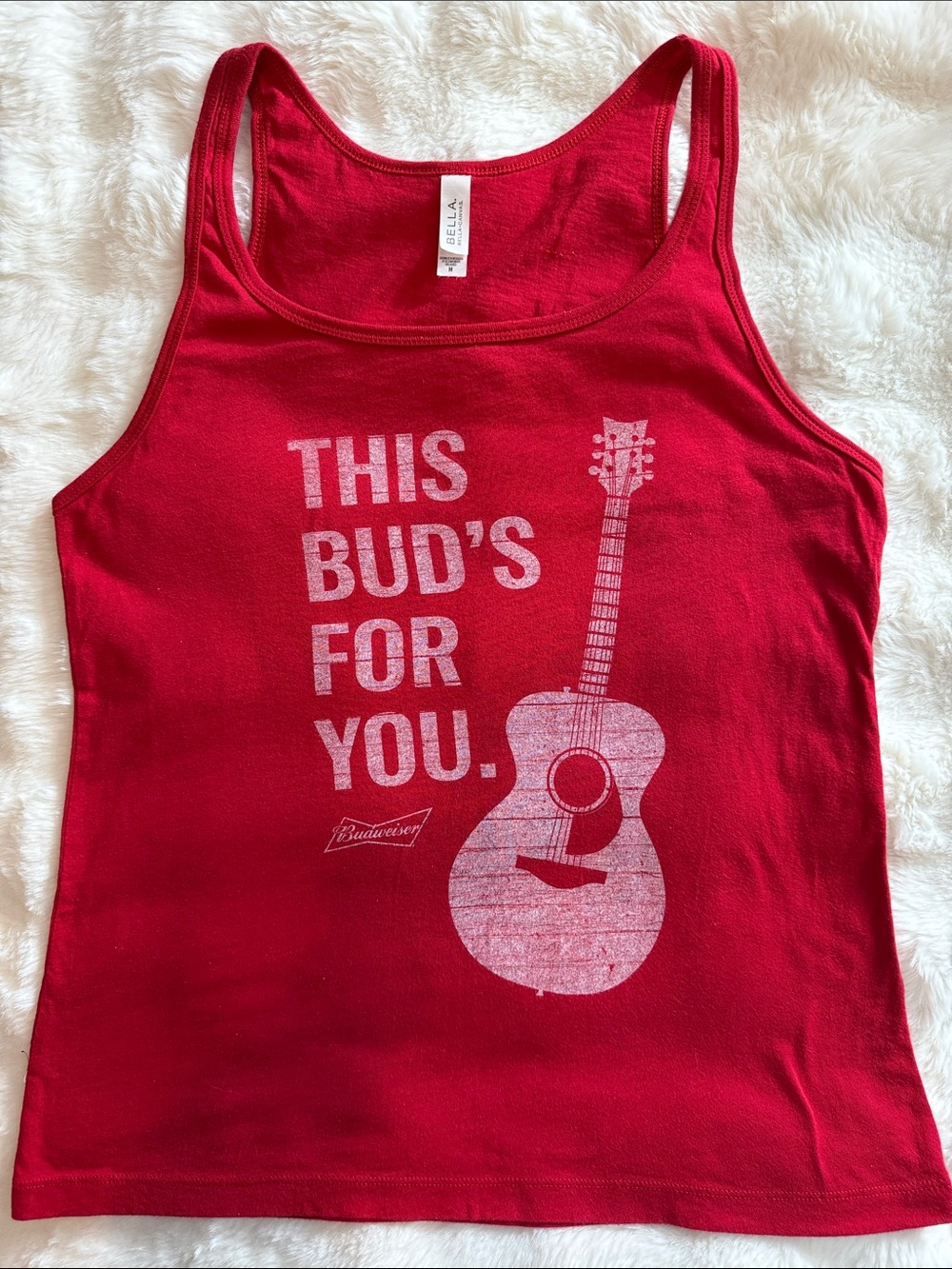 Budweiser This Bud’s For You Red Tank Top Medium